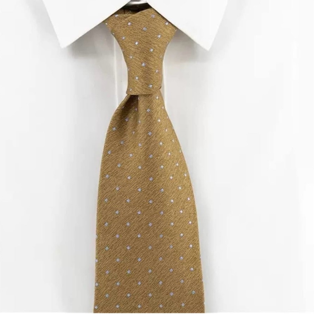 Armani Collezioni Tan and Gray Patterned Tie
